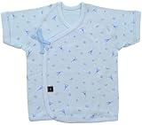 アンナニコラ フライスプリント 短肌着A 50cm - 60cm ブルー 30014 日本製