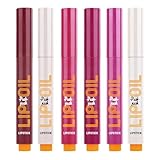 クリック リップスティック ペン、リップグロス クリック ペン, リップグロスソリッド リップスティック リップ グロス プランピング ペン 6 個セット, 口紅グロスキット、女性とティーン向けのウォータープルーフリップオイル