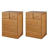 完成品 木製 桐 チェスト 洋服タンス 箪笥 衣類収納 引き出し収納 整理タンス 〔幅40cm 2個組〕 ブラウン