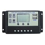 NUZAMAS 12V / 24Vソーラーパネルレギュレータ充電コントローラ20A PWM LCDディスプレイ