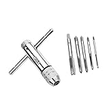 Dovewill 高速度鋼　タップレンチ　テーパータップ　切削工具　5本　W1/16-1/4インチ　スパナ