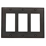 Baldwin 4740.112。CDクラシックスクエアベベルエッジTriple漏電遮断器スイッチプレート、ベネチアブロンズ