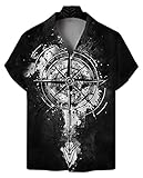 [Amade] メンズ 総柄シャツ 半袖 ロック hip-hop オーバーサイズ ストリート系 ボタンシャツ b系 トップス 夏シャツ-JP384-10-XL