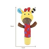 greatgiftlist大人マッサージPlushスティック、安全環境素材、赤ちゃんのハンドグリップロッドおもちゃ教育人形Rattleソフトハンドベル動物BBスティック(A)