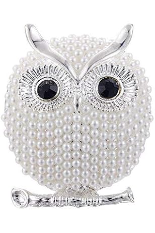 Amazon | PULABO フクロウブローチレディースブローチオパール 