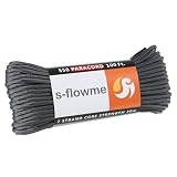 スフローム(s-flowme) パラコード 7芯 4mm x 30m 耐荷重 250kg クラフト パラコード アクセサリー アウトドア キャンプ テント タープ 用固定用紐 ガイロープ ロープ A18 グレー