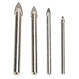 Merssavo 4 Pcs 4/6/8/10 mm セラミックタイルミラーガラス槍頭ドリルビットホールパワーツール