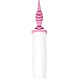 ハンドポンプ 空気入れ 4倍速ポンプ バルーン ポータブルポンプ (ピンク)