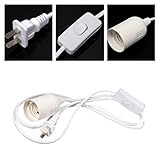 E26 Light Bulb Socket To Ac Wall Outlet Plug Adapter On Off (Usa)