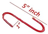 12個5 "インチレッドPVCコーティングスチールSフックハンガーキッチンメタル留め金のカップ