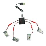 ruhiku GW 4pc 3.7 V 750 mAhバッテリー+ 4 in 1充電器for MJX x300 / x400 / x800 RCクアッドコプタードローンパーツ