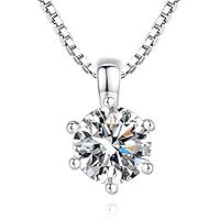 SXT.YUME 一粒ネックレス レディース 最高級スワロフスキージルコニア採用 シルバー925 金属アレルギー対応 ネックレス 1ct(6mm) 6本爪 スライドアジャスター 48cm