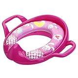 Perfeclan 子供 トイレトレーニングシート 補助便座 柔らかいパッド付き, ローズレッド