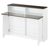 キッチン カウンターテーブル 間仕切りカウンター バタフライ 作業台 〔幅120cm 両面収納〕 ウォールナット