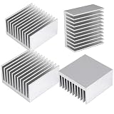 4個 ヒートシンク アルミニウム 放熱板 40mm×40mm×20mm 冷却ラジエーターフィン 熱伝導両面テープ付き 熱暴走対策 heatsink 40mm×40mm×20mm 銀