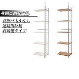 突っ張り壁面間仕切りラック幅58cm　連結用　背板無しタイプ (ホワイト)