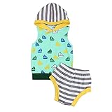 Karchi　二枚組 スポーツウェア 男の子 子供服　上下セットノースリーブ フード付き 子供Ｔシャツ・ショットパンツ2点セット ジョギング ジム エクササイズ トレーニングウェア 　 (100, グ