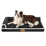 Patas Lague 犬 ベッド 冬 ペット Lデザイン 柔らか 犬用ベッド 暖かい ペットベッド 中型犬 大型犬 猫 クッション 枕付き 防水 洗える 取り外せるカバー 滑り止め 通気性 高反発 91cm*61cm ブラウン