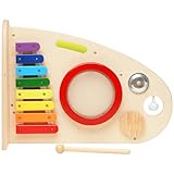Edutē エデュテ 楽器 木琴と太鼓 視覚と聴覚の連動 音感 五感刺激 はじめての楽器 アイムトイ スロープローラー＆ミュージックステーション 音の鳴る木のおもちゃ 知育玩具 木琴 太鼓 赤ちゃん 1歳 誕生日プレゼント 男の子 女の子