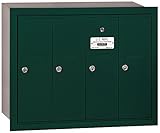 Salsbury Industries 3504GRU Recessed Mounted Vertical Mailbox with USPS Access and 4 Doors, Green [並