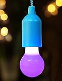 BRIGHT ZEAL Decorative Color Changing Pull Cord Led Light Bulb In Real Life Size (Blue, Batteries In