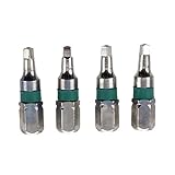 SODIAL(R)4個 1/4 " 六角 長さ25ミリメートル 2.3ミリメートルx2.3ミリメートル スクエアヘッドドライバービット