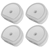LED Night Light Bright White – Marklineプラグインナイトライトwith Auto Dusk to DawnセンサーデュアルポートUSB充電器forベッドルームバス
