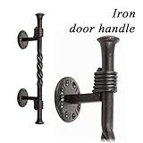アイアン 取っ手 ドアハンドル レギュラー AFHD-302 面付けタイプ ハンドメイド ブラック