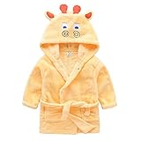 Candykids 可愛い子に可愛いバスローブ　お子様にピッタリ 出産祝い 贈り物 にも 子供用 キッズ ガウン タオル地 お風呂 (100cm, イエロー)