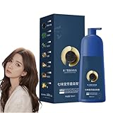 キャビアプロテインヘアカラーシャンプー ヘアカラー 白髪染め シャンプー 500ML ボタニカルカラークリームシャンプー 白髪染めシャンプー 簡単で便利男女兼用 (栗色(CHESTNUT BROWN), 500ML)