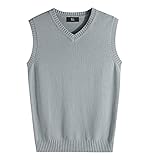 [Hilarocky] (ヒラロキ) ニットベスト メンズ Vネック 無地 綿 ビジネス カジュアル セーターベスト フォーマル XL