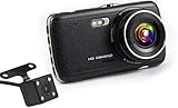 Accfly Full HD 1080P Car Dash Cam Dual Lens Vehicle DVR with Rear Camera, 140 Degree Wide Angle, Nig