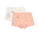 2つのセットのかわいい通気性の柔らかい赤ちゃんの女の子の下着パンティー、2-3年、白オレンジ
