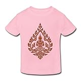 星 ２～６歳子供 半袖 男女兼用 仏様 仏教 寺 お坊さん オリジナル ティー Tシャツ Pink 5-6 Toddler