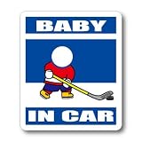 わーるどくらふと BABY IN CAR アイスホッケーバージョン ステッカー （あお）