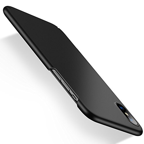 iPhoneXケース, Humixx 超スリム　耐衝撃 指紋防止 レンズ保護 黒（アイフォンXケース,ブラック）【大きなカットアウト】［Skin Series]