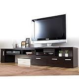 タンスのゲン テレビ台 伸縮 コーナー 32型対応 ウィング ブラウン