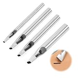 PAVIKE 穴あけ 皮 ベルト 穴あけポンチ 3mm ベルト 布用 4枚 レザークラフト 工具 道具 カシメ 打ち具 革細工 道具 （楕円ホール）