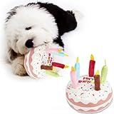 HOMEBASICS 犬 おもちゃ 噛むおもちゃ 誕生日グッズ ぬいぐるみ 誕生日ケーキ 犬 おもちゃ 噛む玩具 バースデー ペットお誕生日 飾り 小動物 プレゼント パーティー ハッピー ペットおもちゃ 犬 猫おもちゃ (ブラウン)