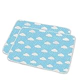 おむつ替えシート おむつ替えマット 防水加工 衛生用品 抗菌 消臭 外出 旅行 持ち運び 洗濯可 出産祝い 70×50cm (2枚　ブルー)