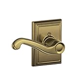 Schlage f170fla609addlh AddisonコレクションRight Hand Flair装飾トリムレバー、アンティーク真鍮