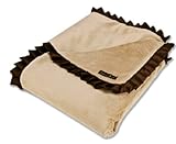 Trend Lab Velour Blanket with Trim, Caramel with Chocolate Satin by Trend Lab [並行輸入品]