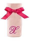Princess Linens Embroidered Pink Initial Cotton Knit Blanket X [並行輸入品]