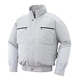 空調服 空調風神服 2017年新商品 肩パット付 チタン加工 長袖ブルゾン作業着（ファンなし/単品）<099-KU92600> (LL, 6-シルバー)