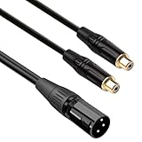 luxferre xlr rca 変換 rca xlr 変換 ケーブル xlr to 2 rca 1m xlr オス rca メス x2 rcaケーブル dual rca メス xlr ケーブル xlr rca 変換 xlr マイク xlr スピーカー xlr アンプ xlr ミキサー xlrカメラ 等 に対応 (XLR Male)