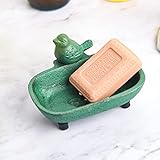 Sungmor ソープディッシュ 流れる 石鹸 ホルダー 石鹸置き 石鹸入れ 石鹸箱 鋳鉄 おしゃれ 水切り 洗面所 トイレ 洗面台 浴槽用 鳥