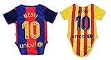 Leo Messi # 10 Barcelona Soccer Jerseyベビー乳児幼児用ワンジーロンパース2パックHome & Away Jerseyデザインバンドル 9-12