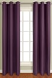 High Quality Mansfield Woven Window Curtain Panel, 50 by 84-Inch, Plum