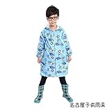【名古屋子供雨具】レインコート 子供 マリン ブルー キッズ 男の子 女の子 かっこいい かわいい オシャレ 海 船 傘 カッパ 雨合羽 1歳〜7歳 通園 通学 散歩 (M(110-120))