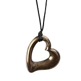 Miller Heart Chew Teething Pendant Malteether by Gumigem- Silicone Teething Jewellery (Brown) by Gum